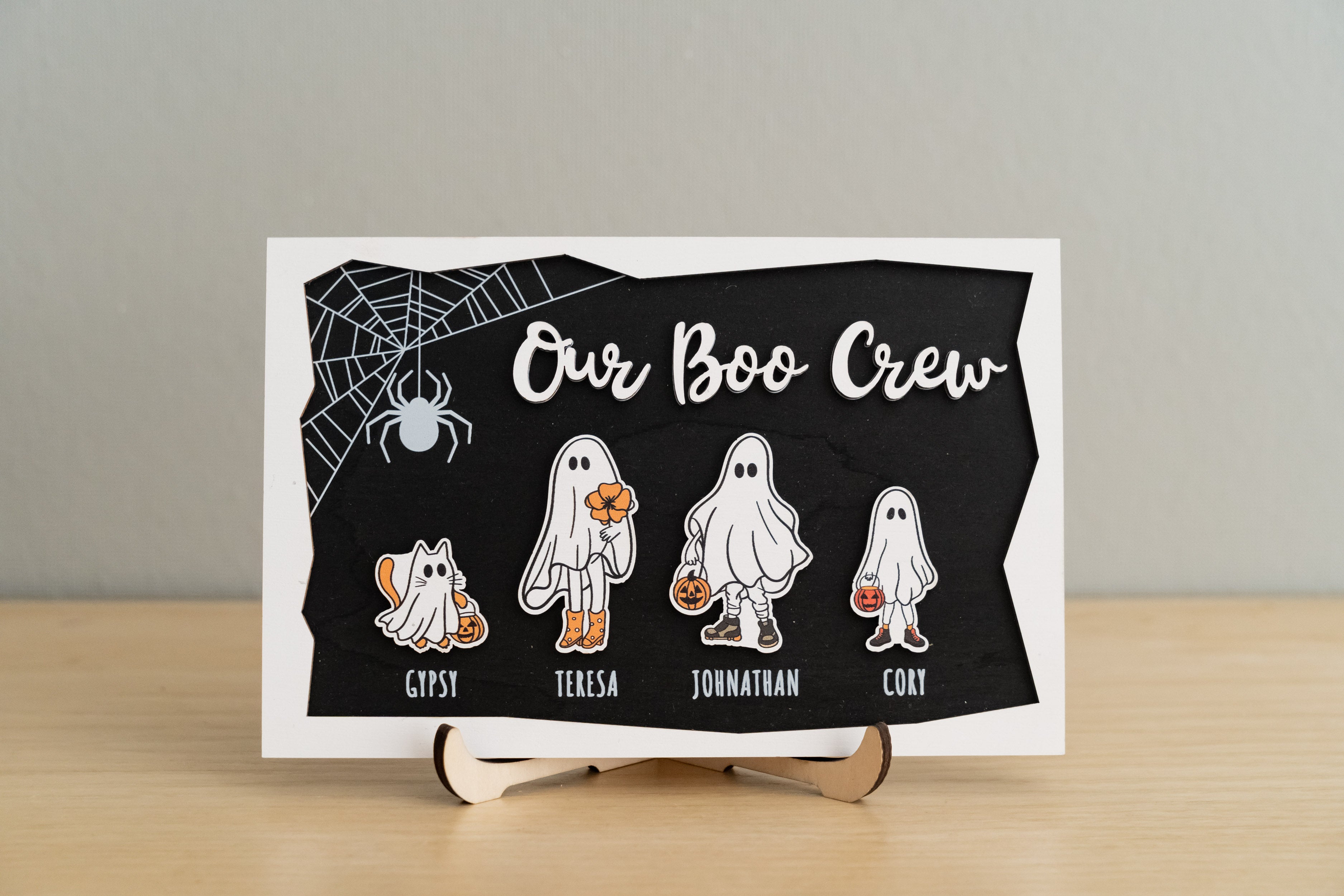 Custom Wooden Halloween Decoration for Festive Table Styling