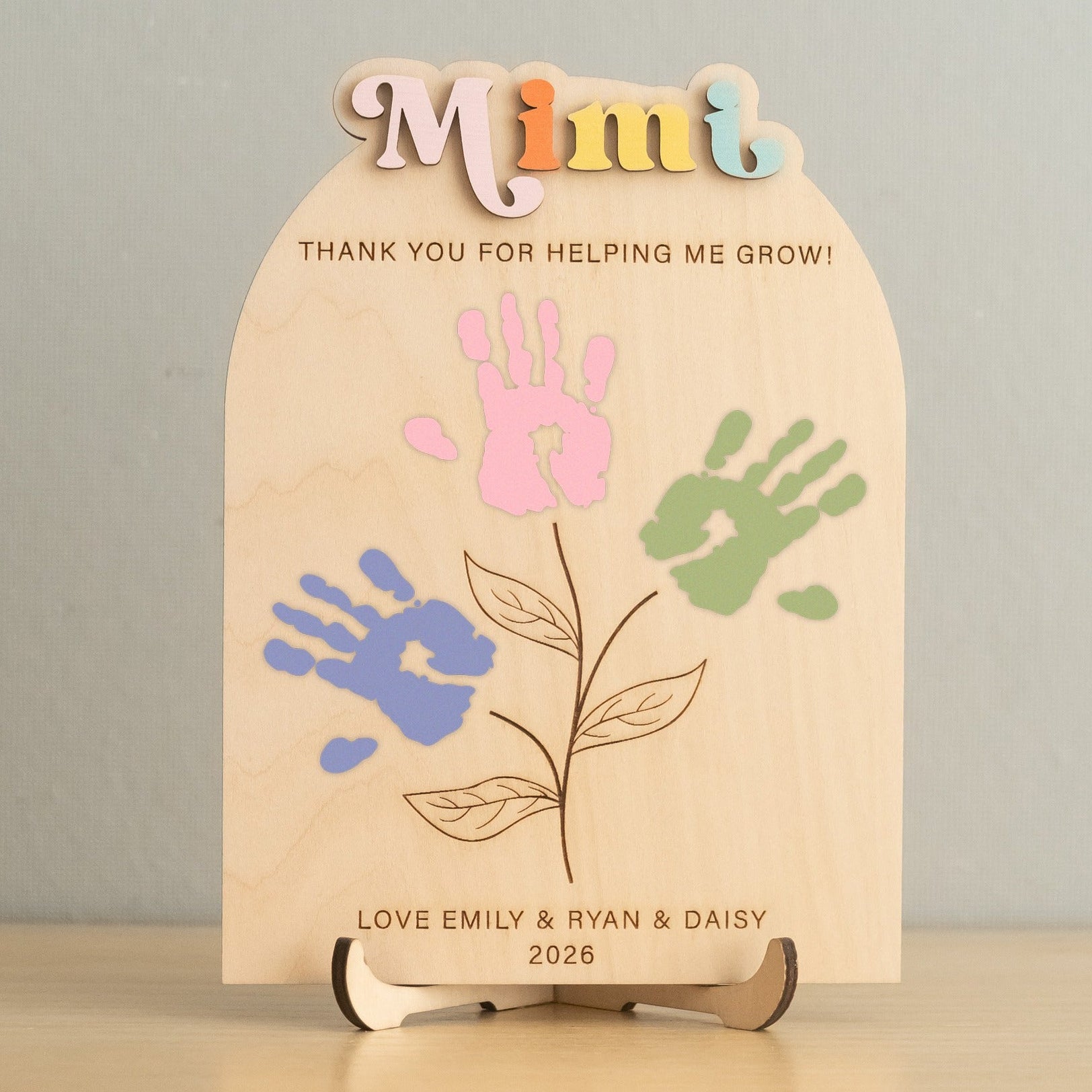 Wooden Mother's Day Handprint Gift Sign for New Mom Gift D56