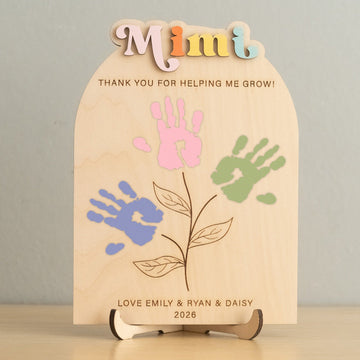Wooden Mother's Day Handprint Gift Sign for New Mom Gift D56