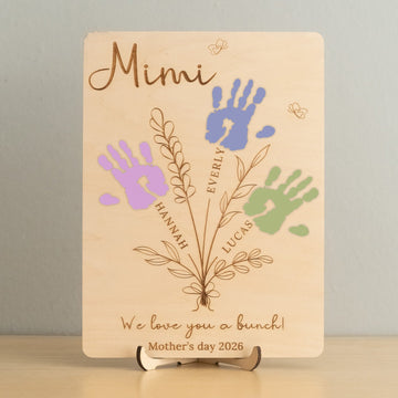 Mother's Day Handprint Gift Sign Wood for Gift for Mom from Kids D57