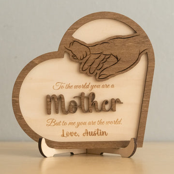 Mother’s Day Wooden Heart Sign for Personalized Mothers Day Gift D54