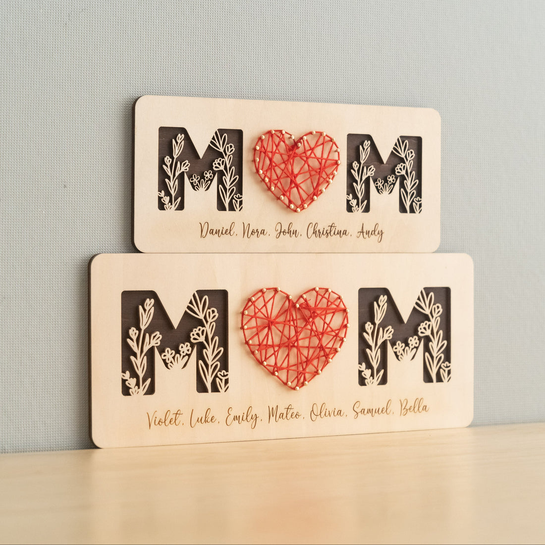 Personalized String Heart Family Wood custom mothers day gifts and wooden decor Y51