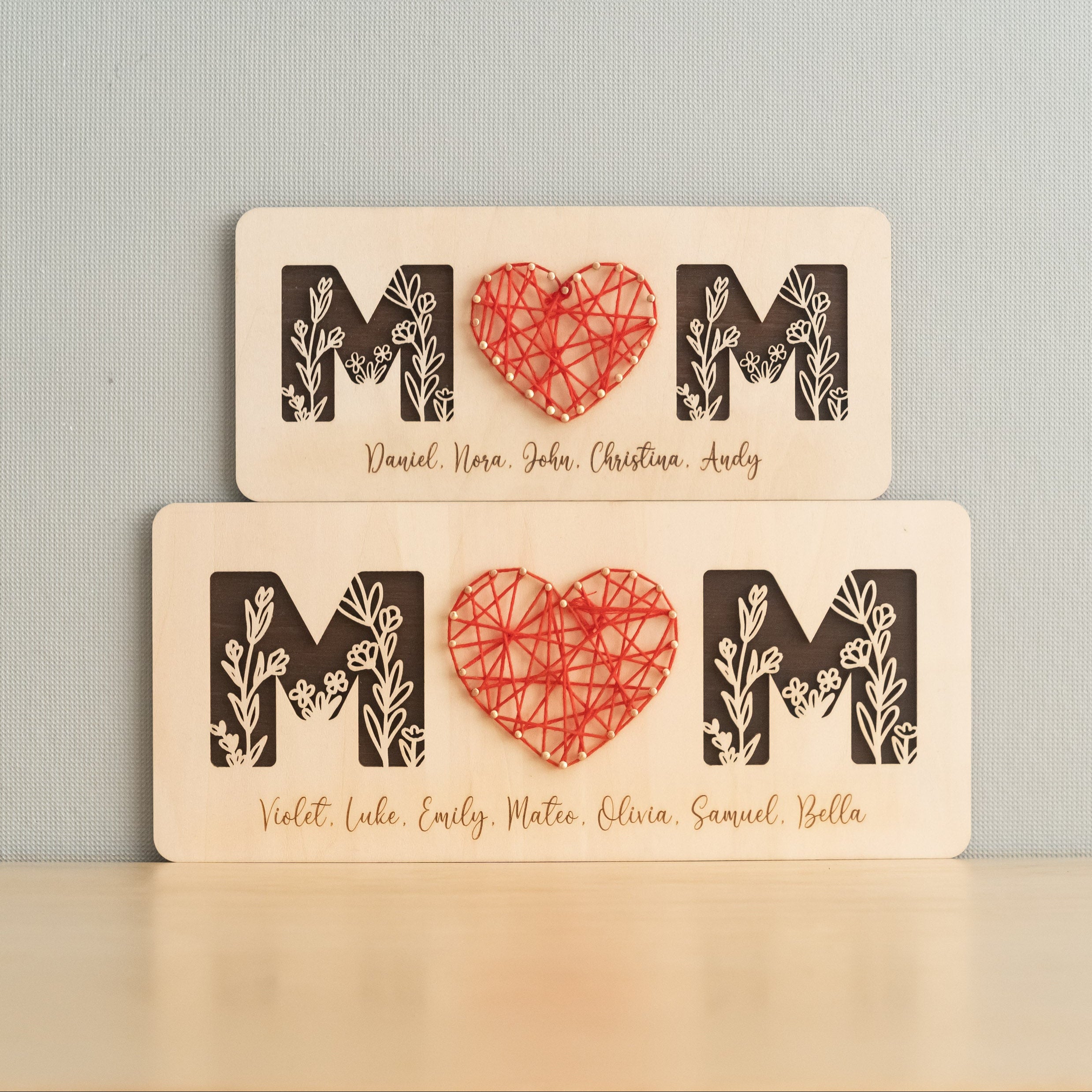 Personalized String Heart Family Wood custom mothers day gifts and wooden decor Y51
