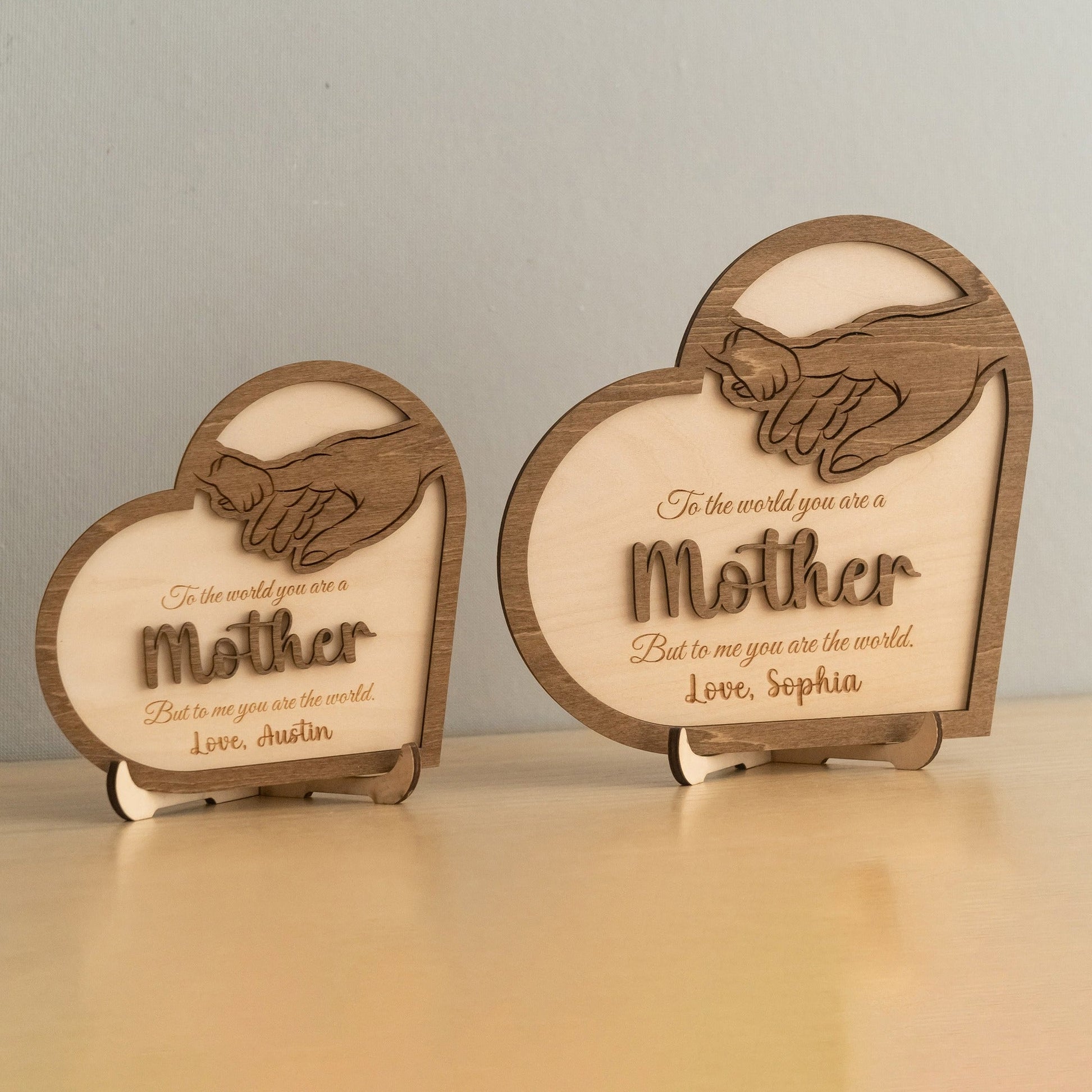 Wooden Mother’s Day Heart Sign Wood for Mothers Day Gift D54