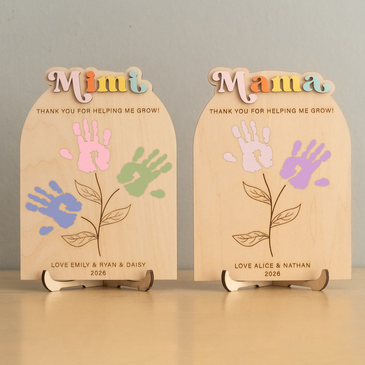 Mother's Day Handprint Gift Sign Wood for Mothers Day Gift D56