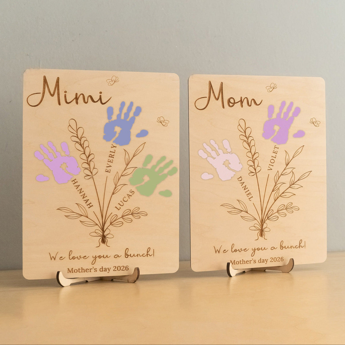 Mother's Day Handprint Gift Sign Wood for Mothers Day Gift D57
