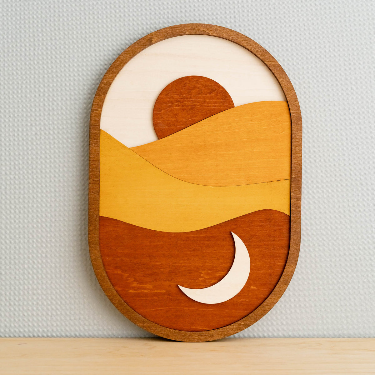 Sun And Moon Wood Wall Art Wood for Modern Decor Art R22