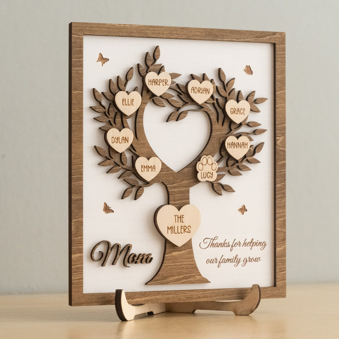 Personalized Family Tree Sign Gift Wood for Sentimental Family Gift D53