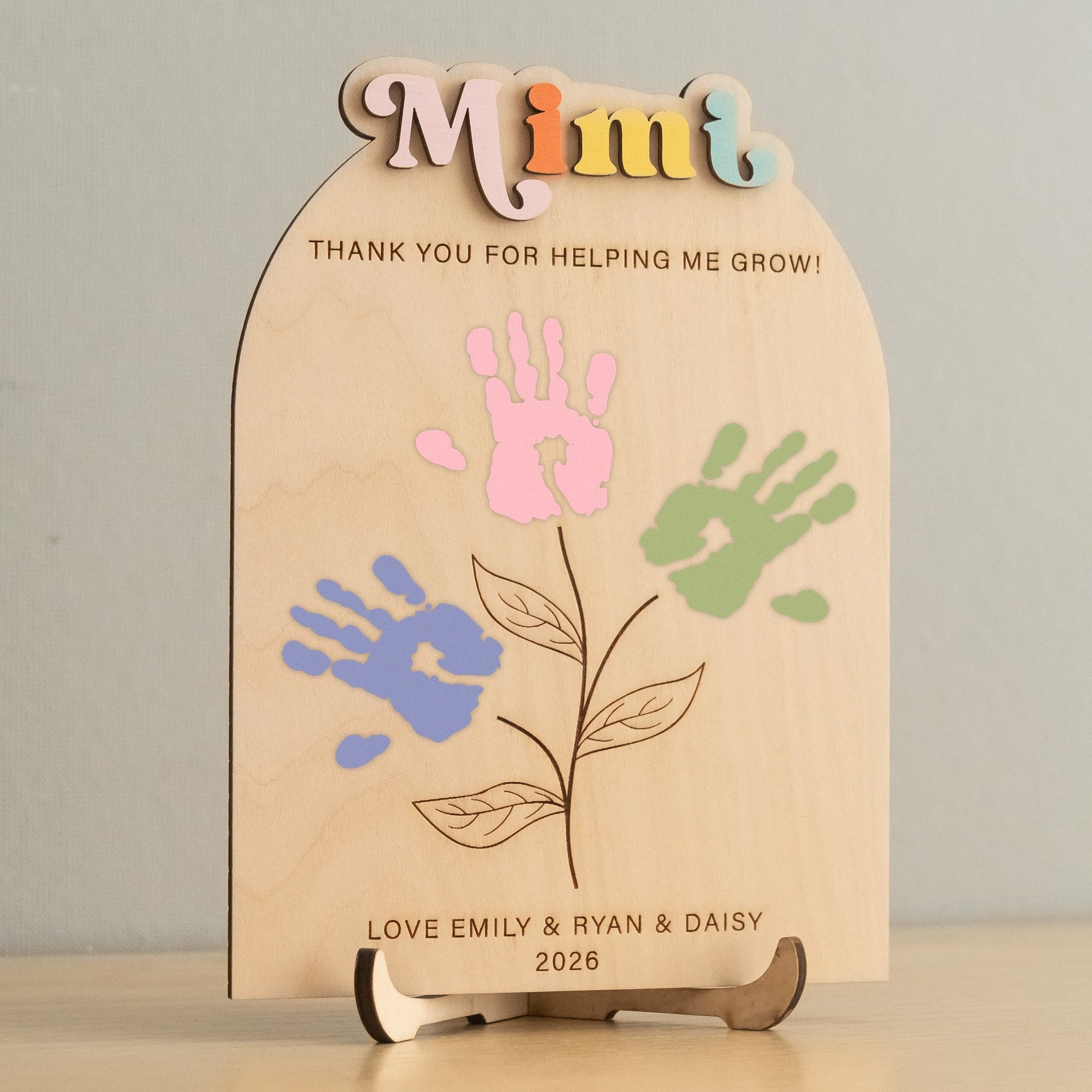 Wooden Mother's Day Handprint Gift Sign for New Mom Gift D56