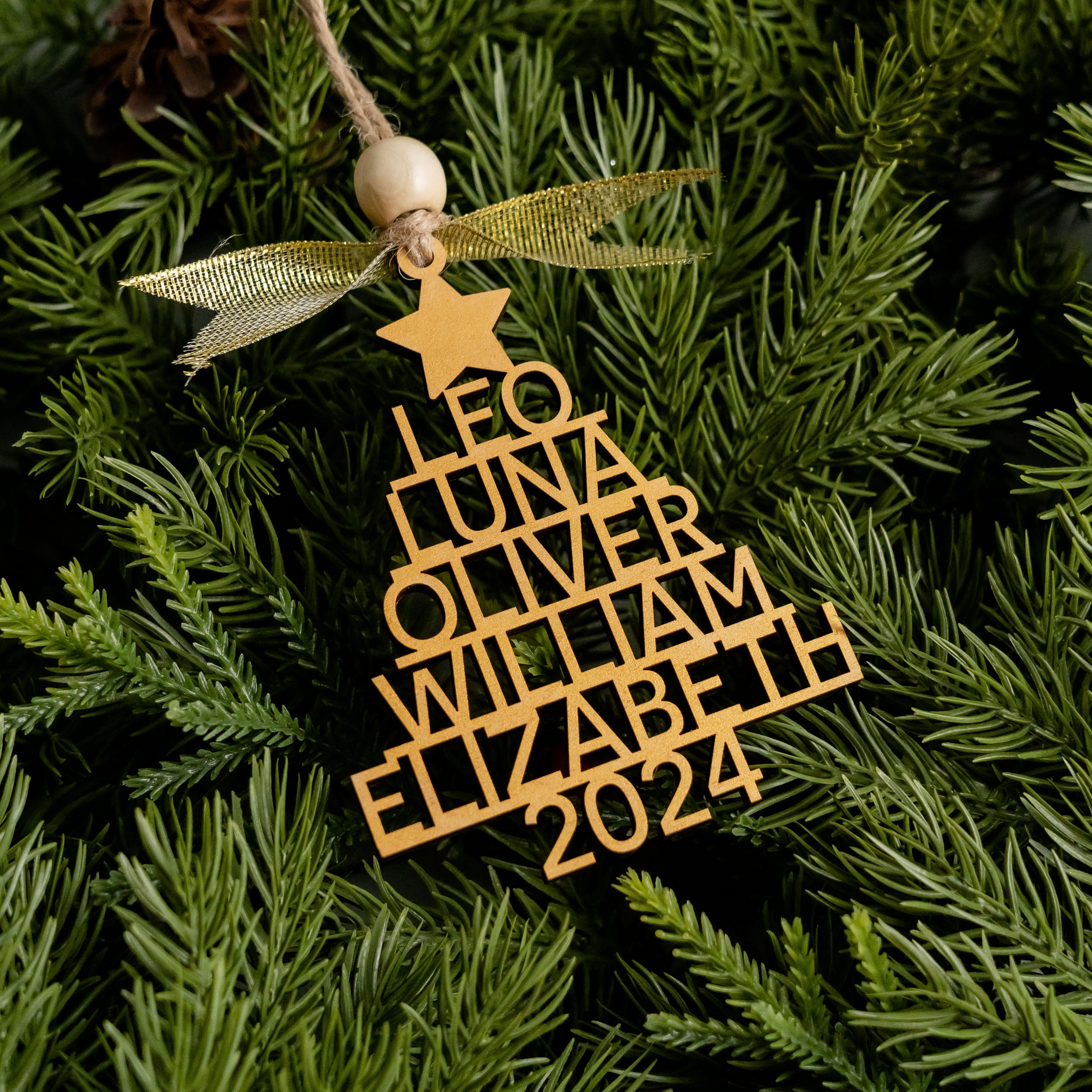 Personalized Wooden Ornament for Boho Inspired Christmas Décor