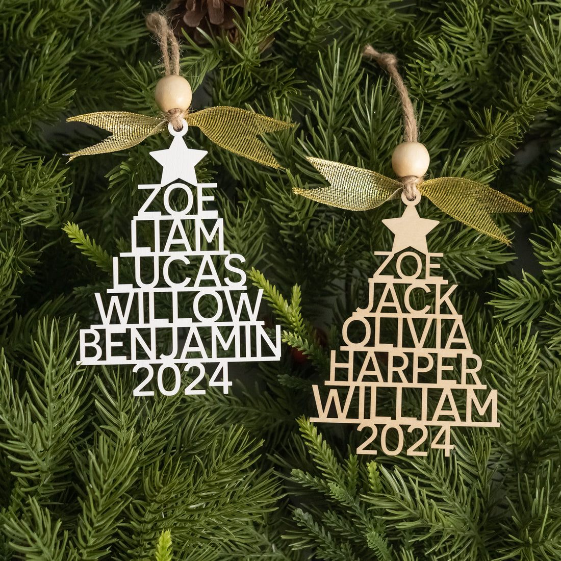 Wooden Christmas Tree Ornament Wood for Family Ornaments Vertical O20