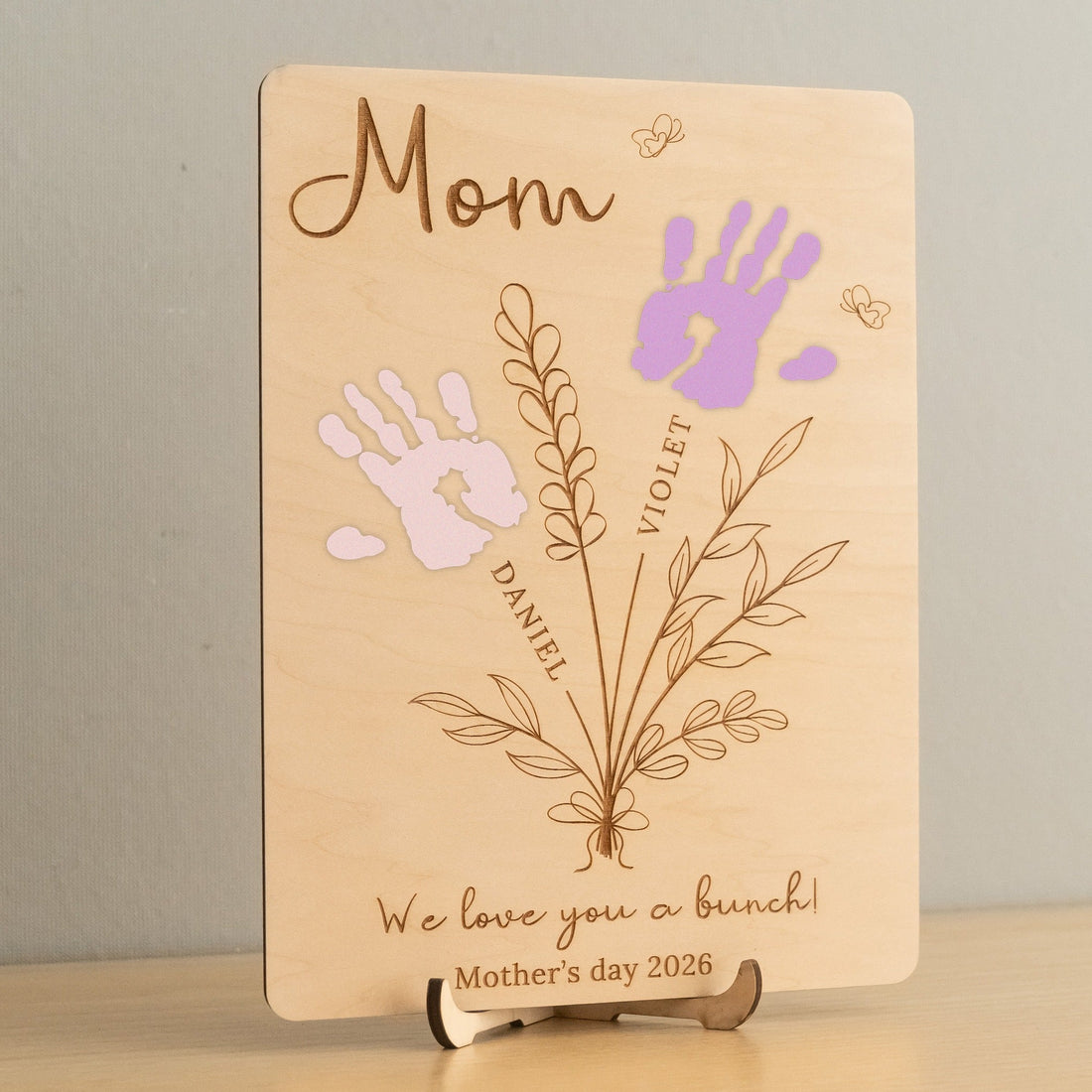 Wooden Mother's Day Handprint Gift Sign for First Mothers Day Gift D57