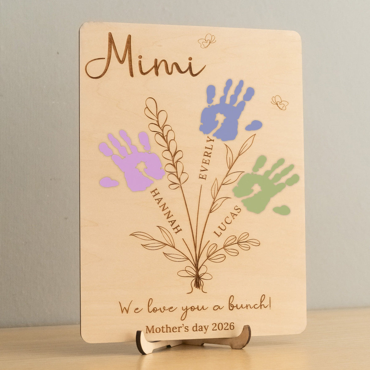Mother's Day Handprint Gift Sign Wood for Gift for Mom from Kids D57