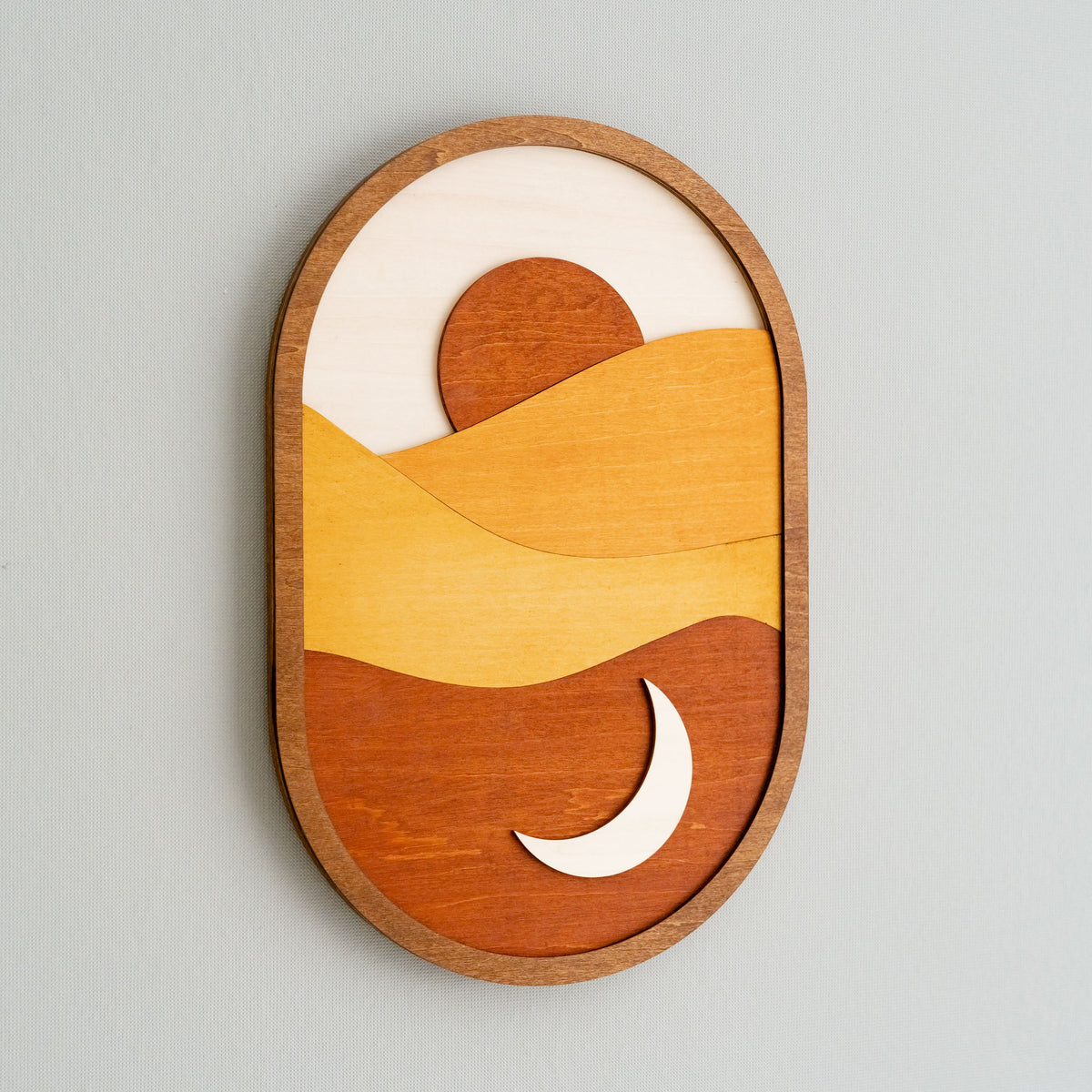 Sun And Moon Wood Wall Art Wood for Modern Decor Art R22