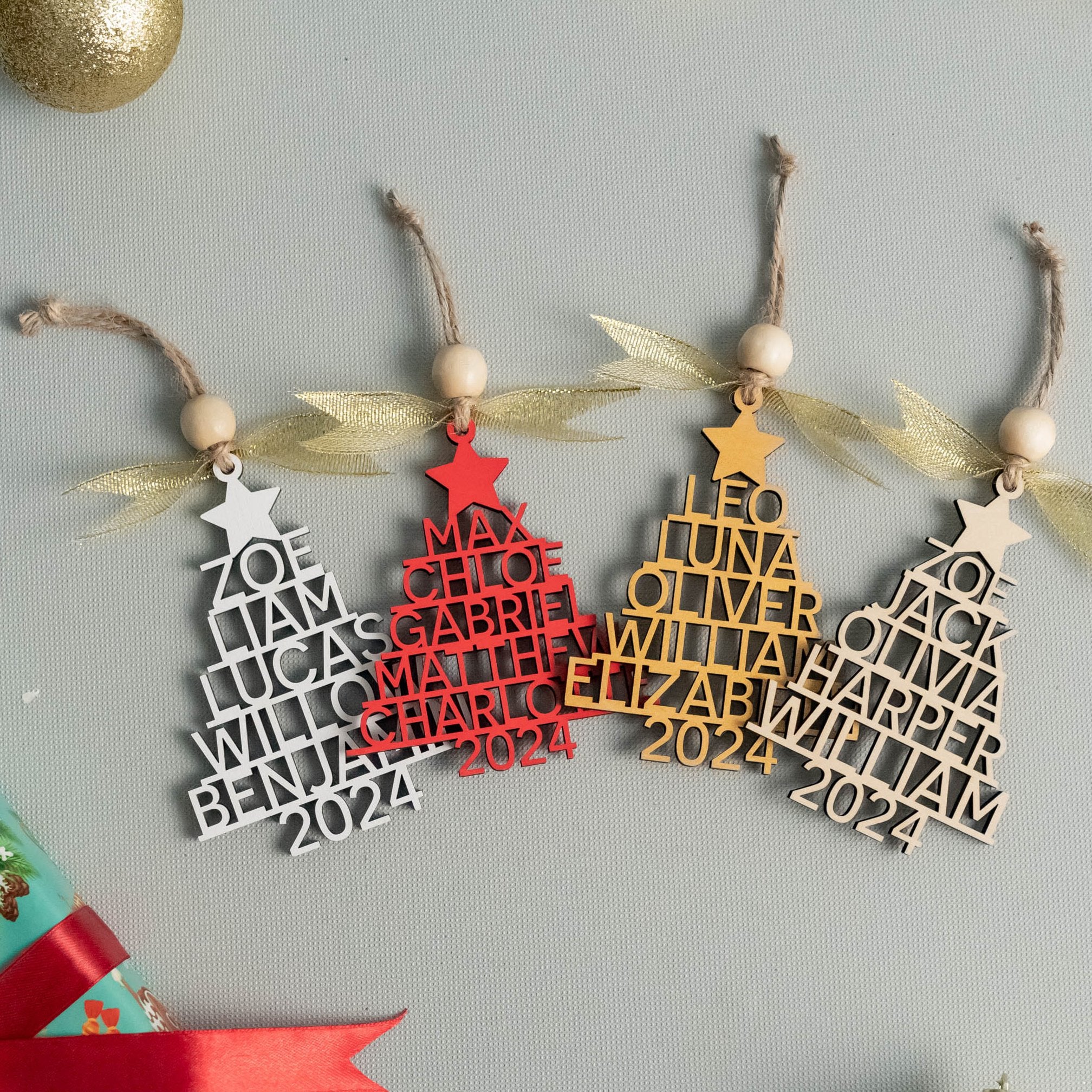 Custom Wooden Christmas Tree Ornament for a Cozy Boho Holiday Touch