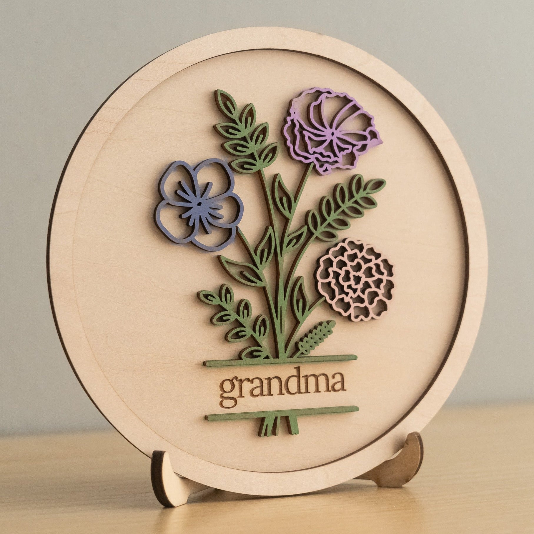 Wooden Floral Sign Gift for Mom for Mothers Day Keepsake D58