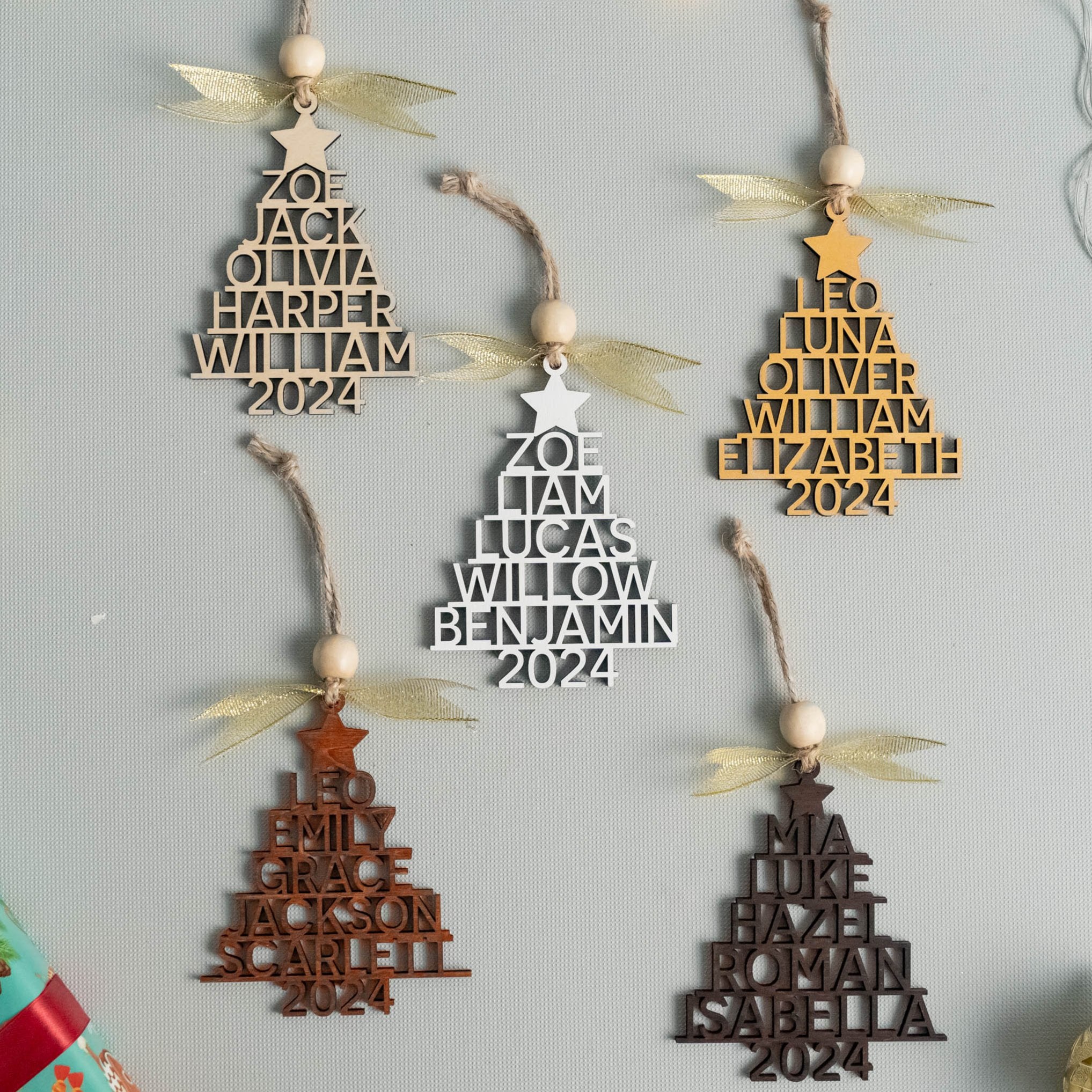 Personalized Wooden Ornament for Boho Inspired Christmas Décor