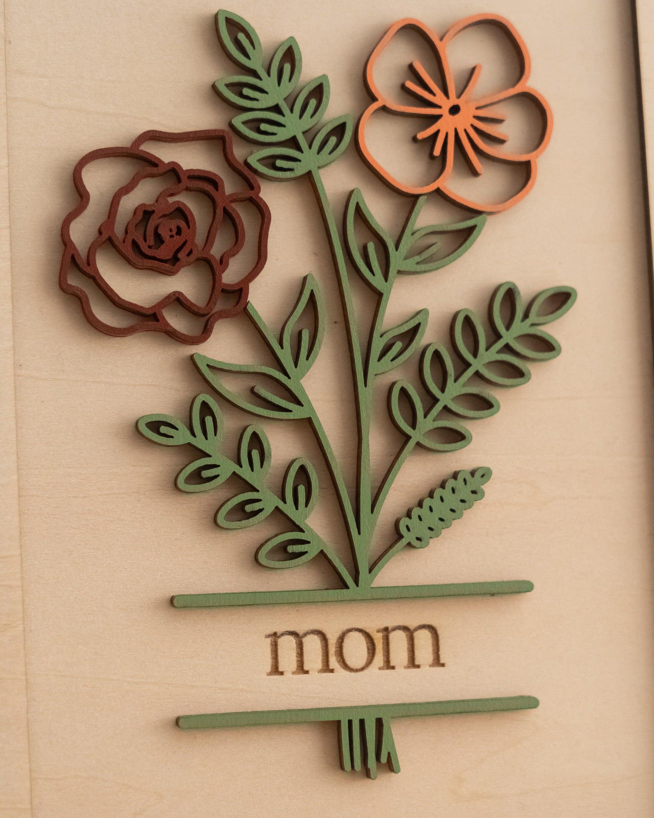 Wooden Floral Sign Gift for Mom for Birthday Gift for Mom D58