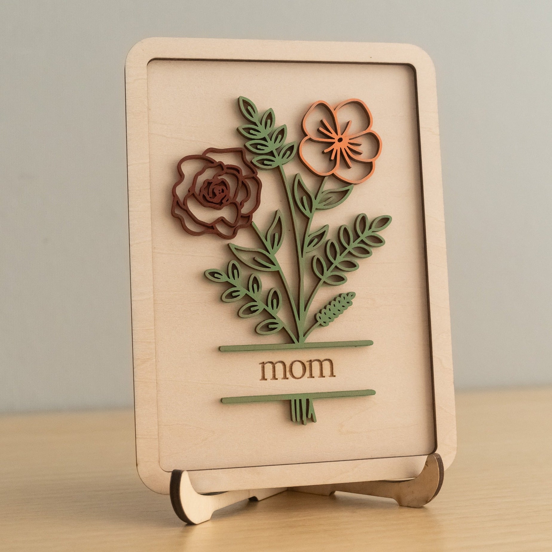 Wooden Floral Sign Gift for Mom for Birthday Gift for Mom D58