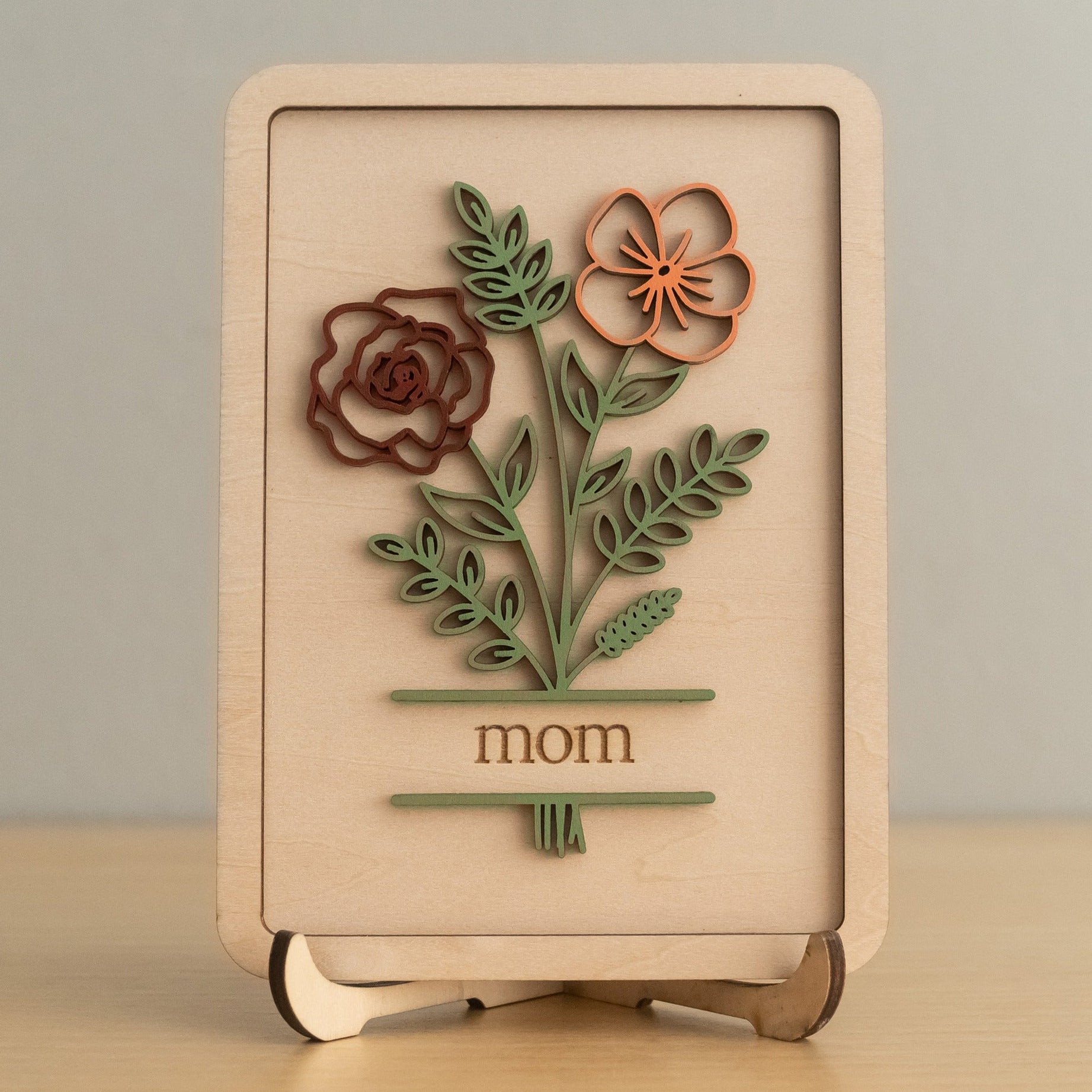Wooden Floral Sign Gift for Mom for Birthday Gift for Mom D58