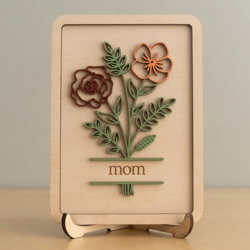 Wooden Floral Sign Gift for Mom for Birthday Gift for Mom D58