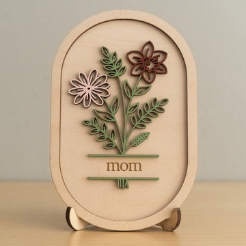 Wooden Floral Sign Gift for Mom Wood for Mothers Day Gift D58