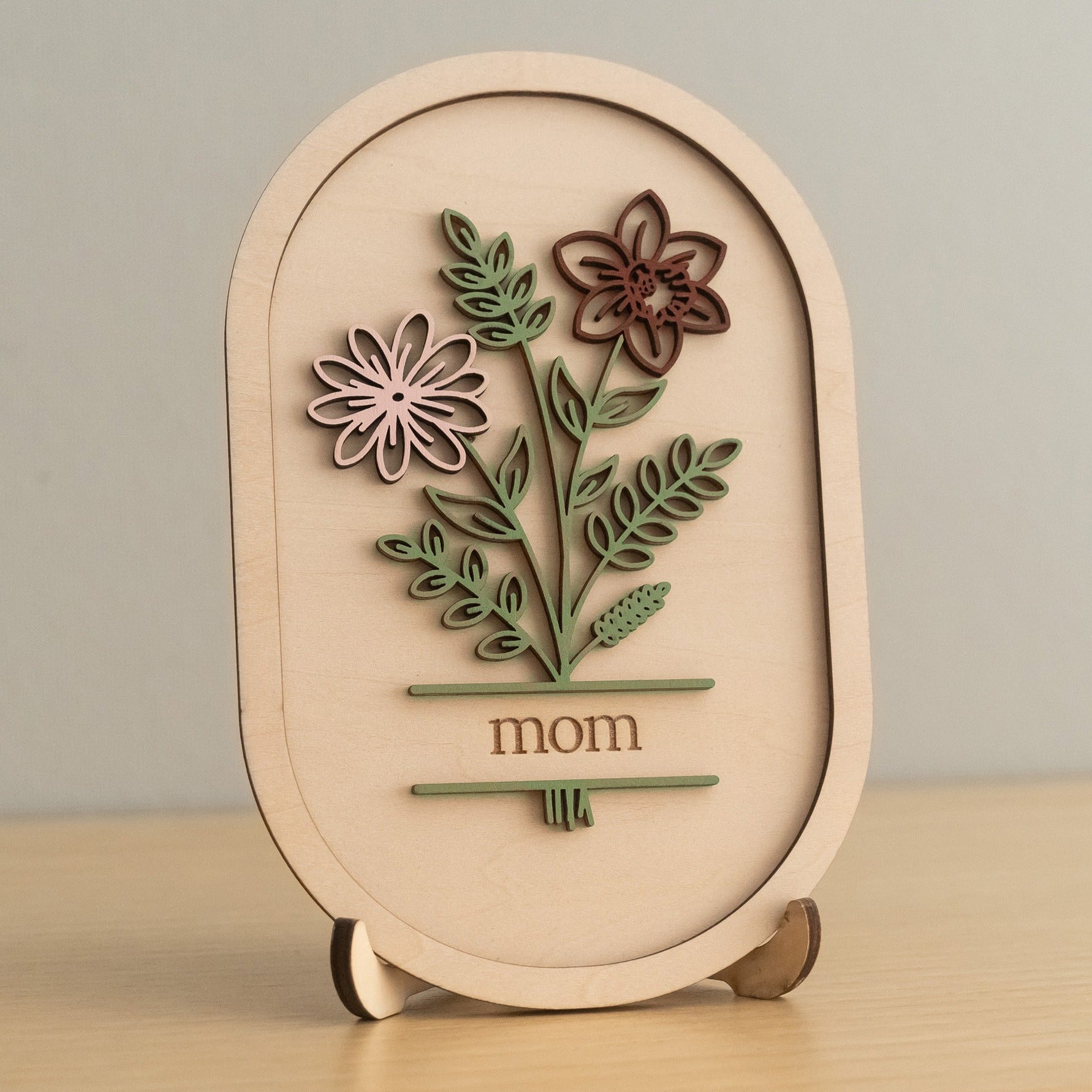Wooden Floral Sign Gift for Mom Wood for Mothers Day Gift D58