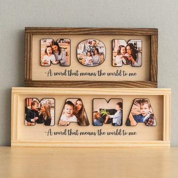 Wooden Mom Photo Frame for Mothers Day Photo Gift and Personalized Picture Frame D60