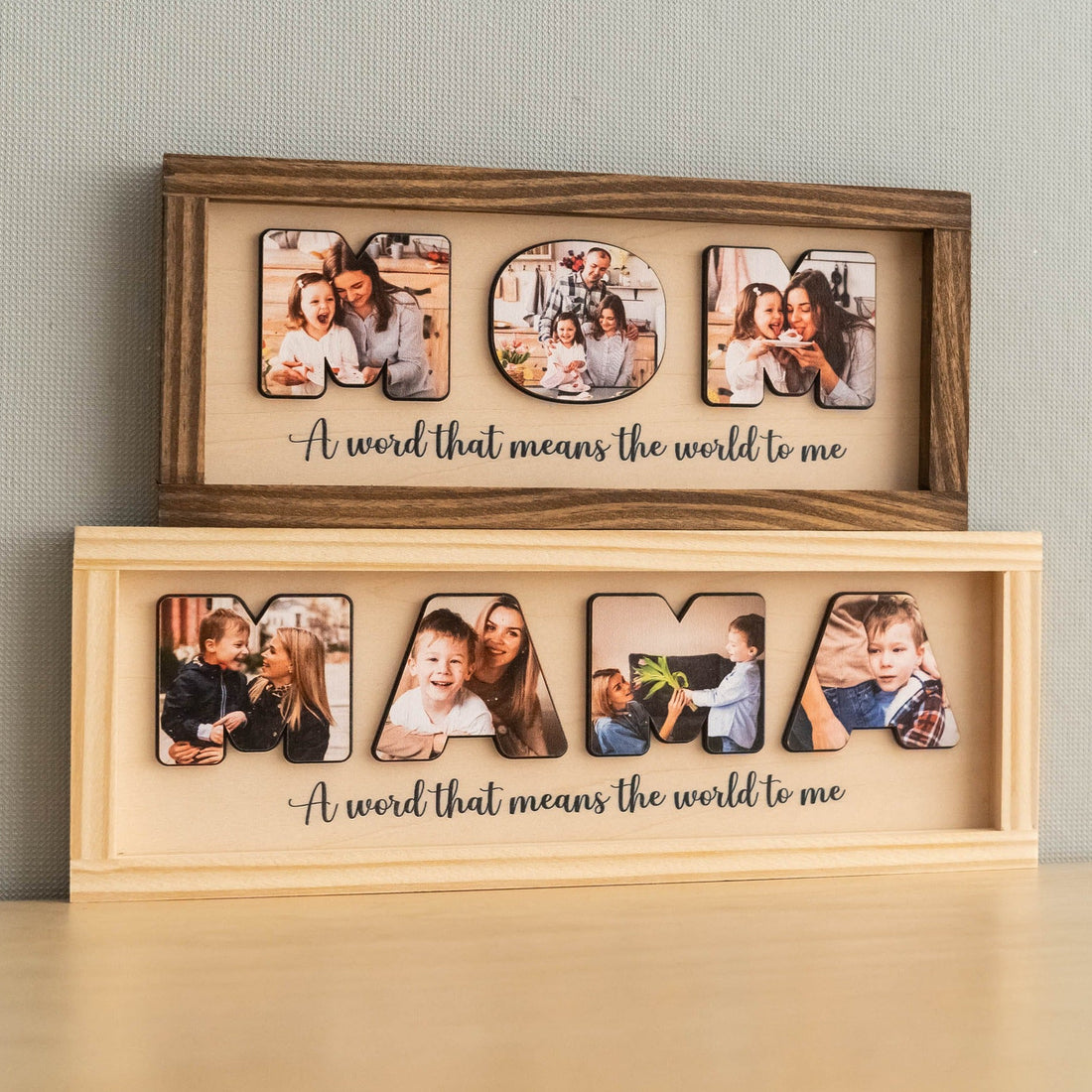 Wooden Mom Photo Frame for Mothers Day Photo Gift and Personalized Picture Frame D60