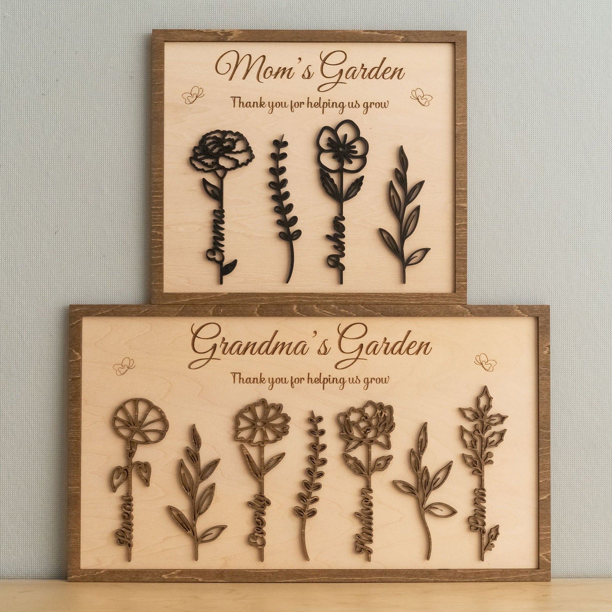 Personalized Wooden Family Flower Garden Sign Wood for Gift for Mom D59