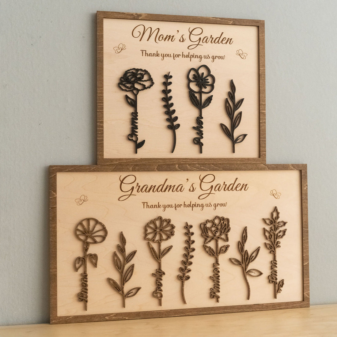 Personalized Wooden Family Flower Garden Sign Wood for Gift for Mom D59