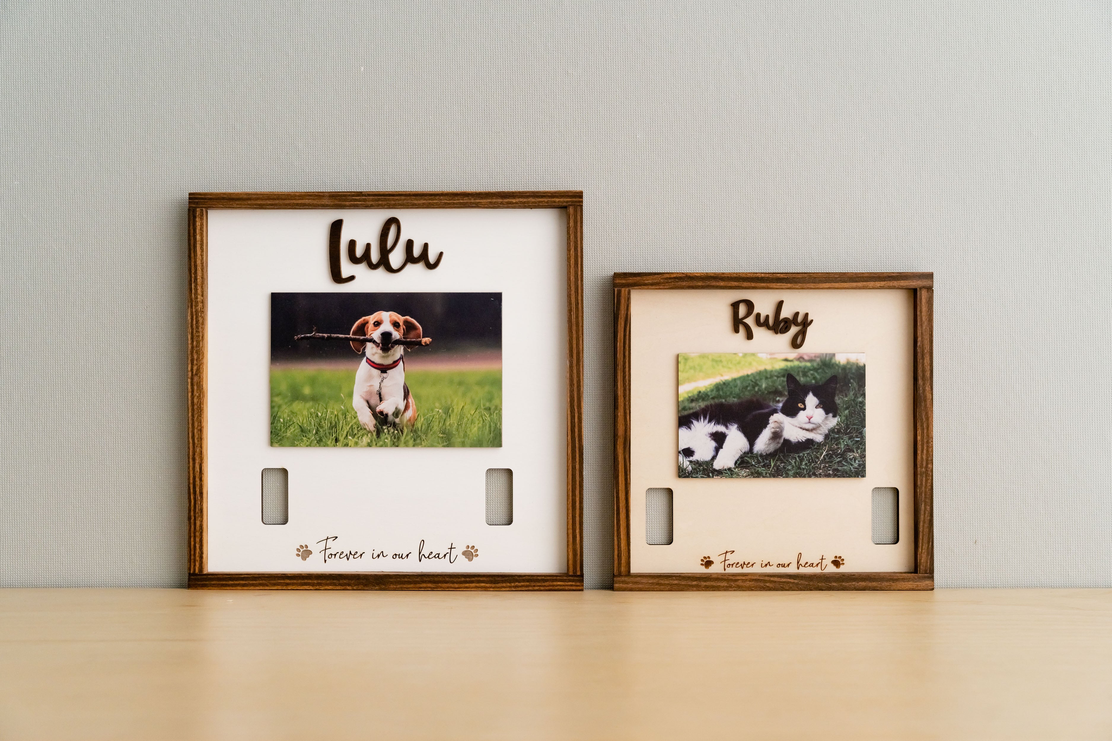 Boho Chic Pet Remembrance Photo Plaque For Elegant Home Decor Accent