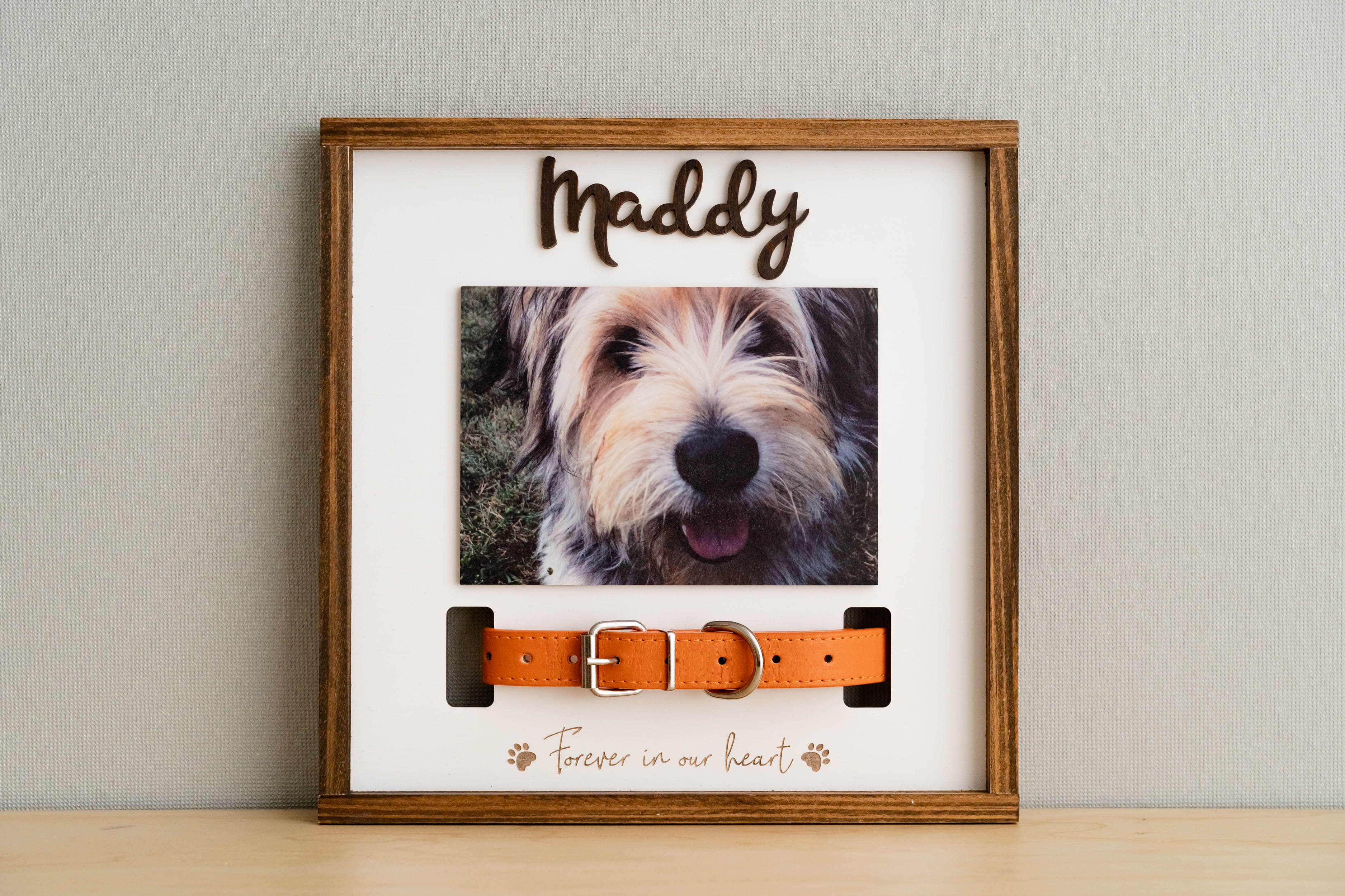 Boho Inspired Pet Memorial Photo Plaque for Home Decor