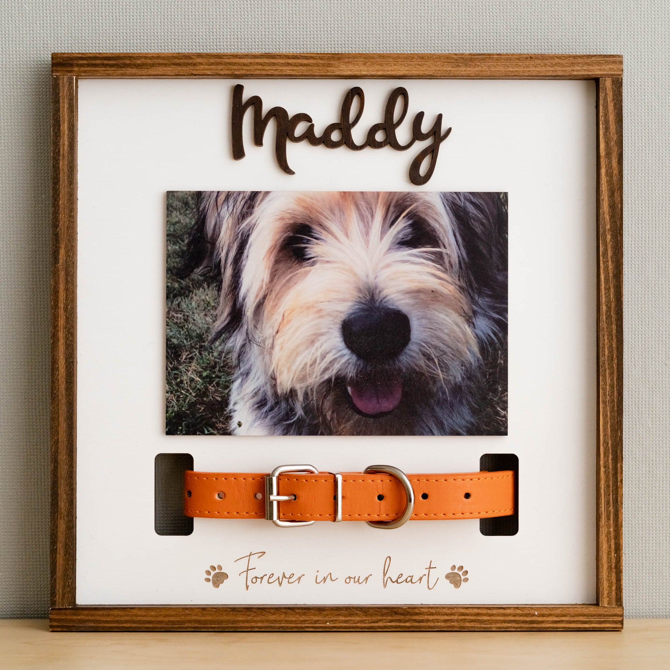 Rustic Boho Pet Memorial Photo Plaque For Elegant Home Decor Tribute E35