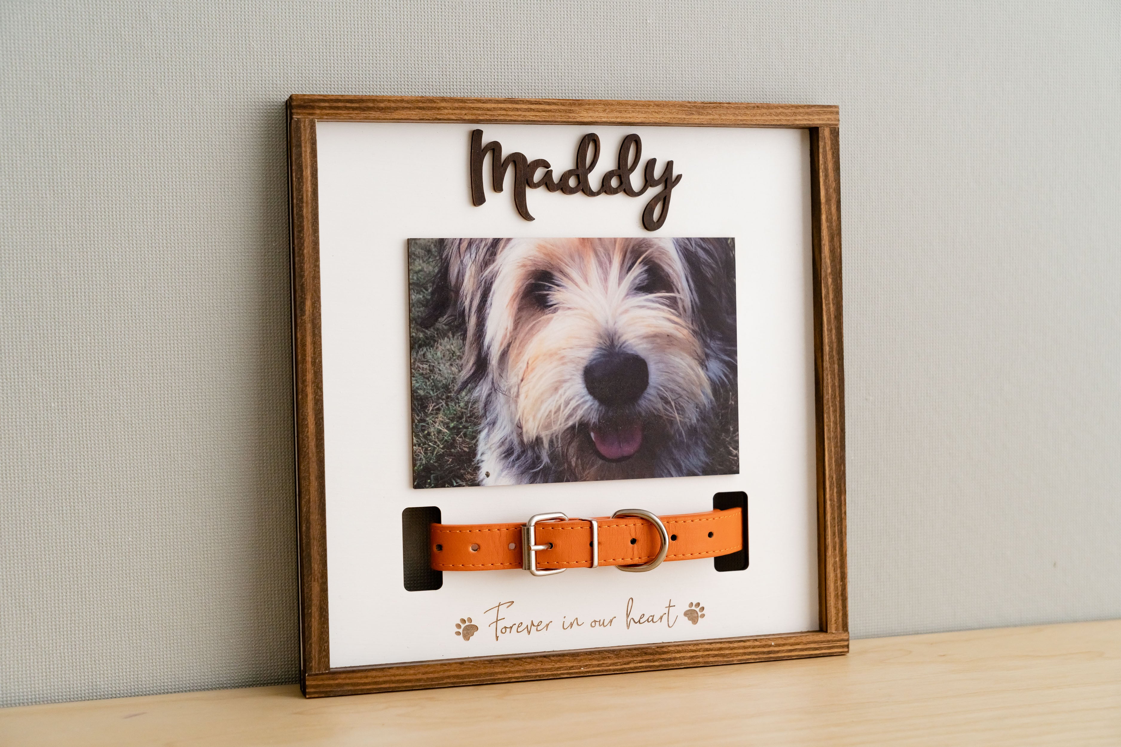 Boho Chic Pet Remembrance Photo Plaque For Elegant Home Decor Accent