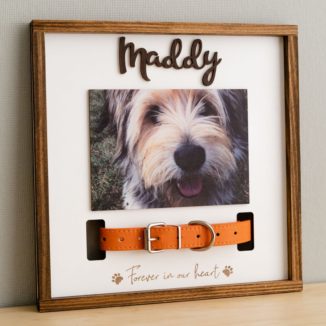 Rustic Boho Pet Memorial Photo Plaque For Elegant Home Decor Tribute E35