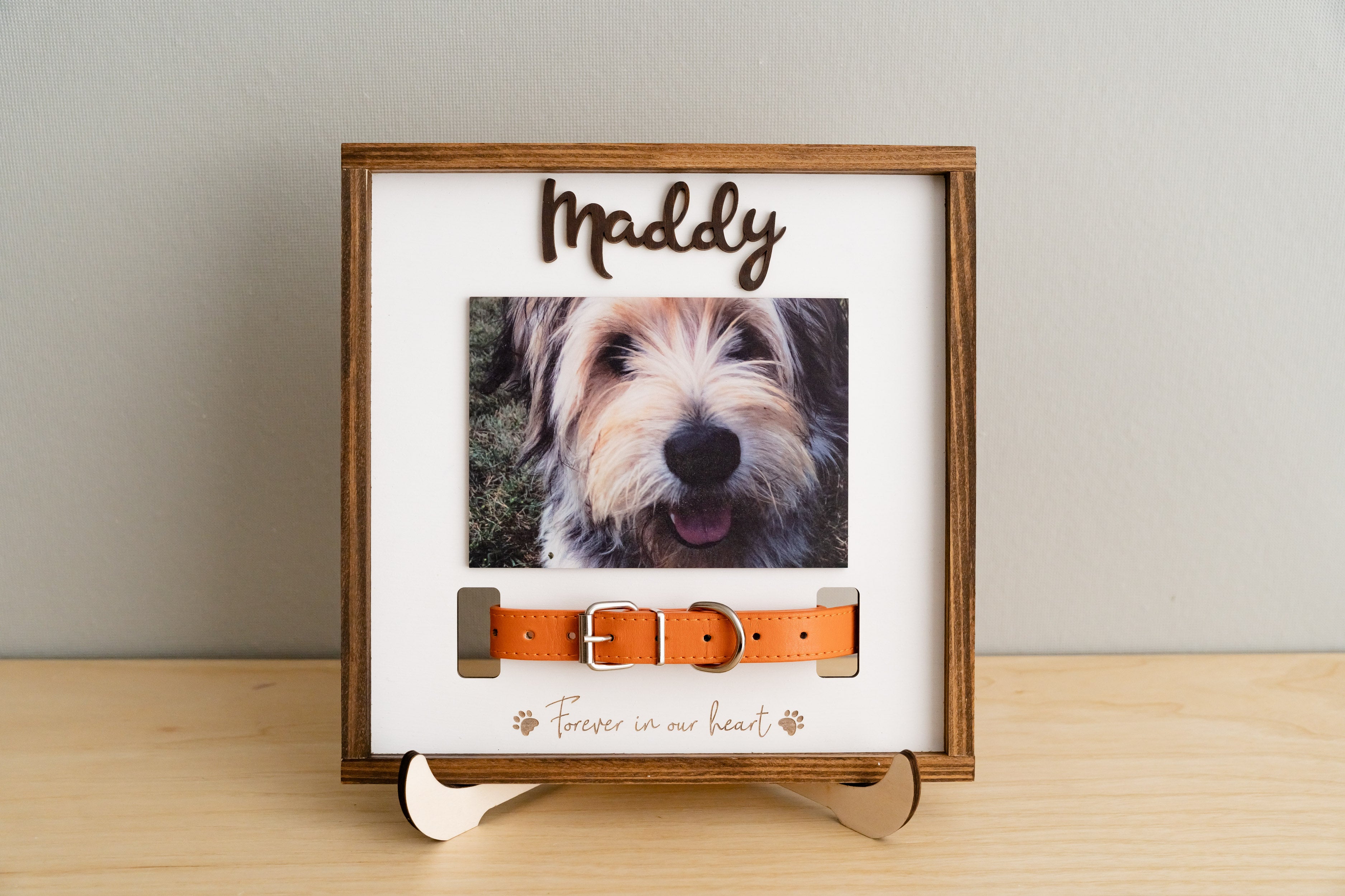 Boho Inspired Pet Memorial Photo Plaque for Home Decor