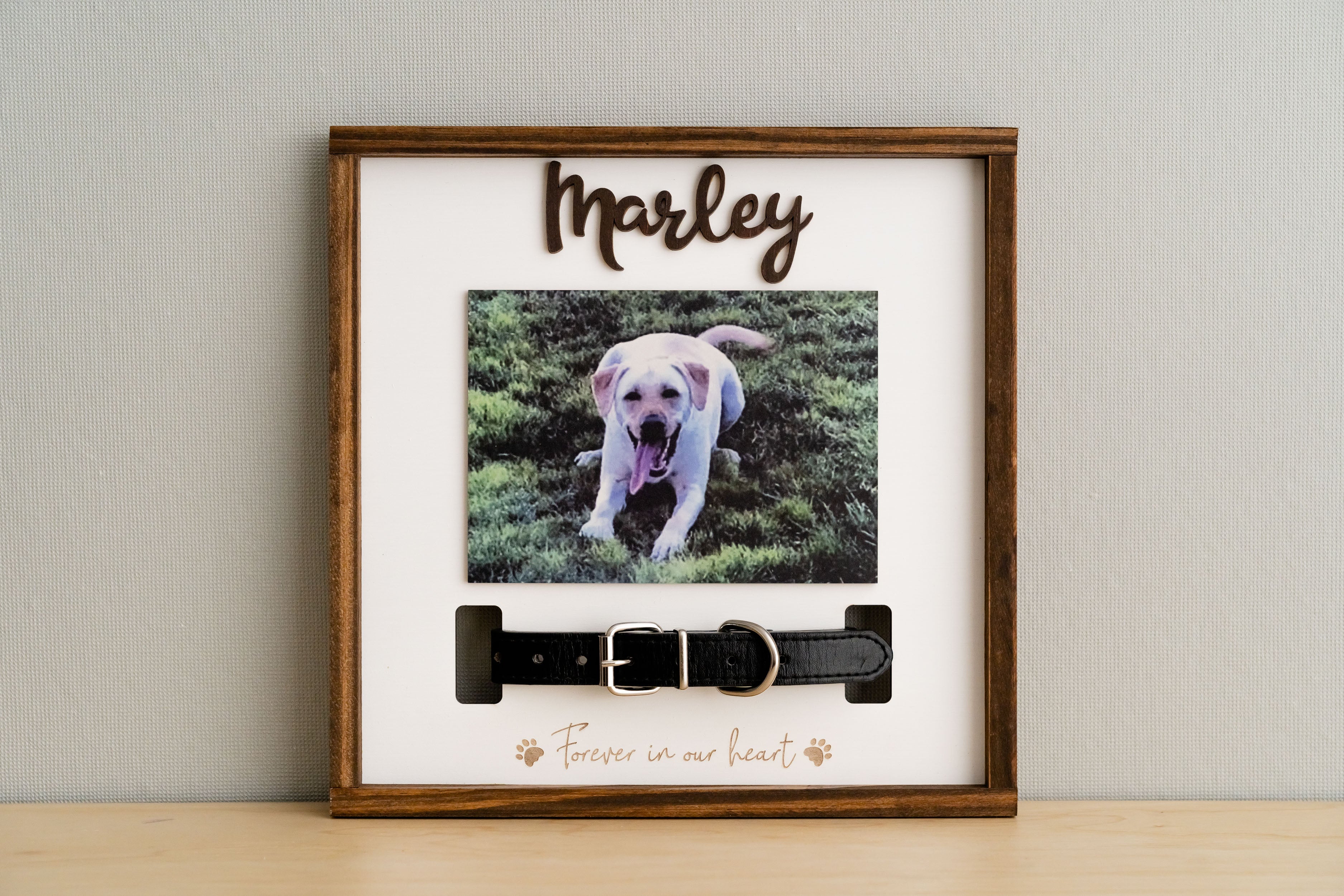 Boho Inspired Pet Memorial Photo Plaque for Home Decor