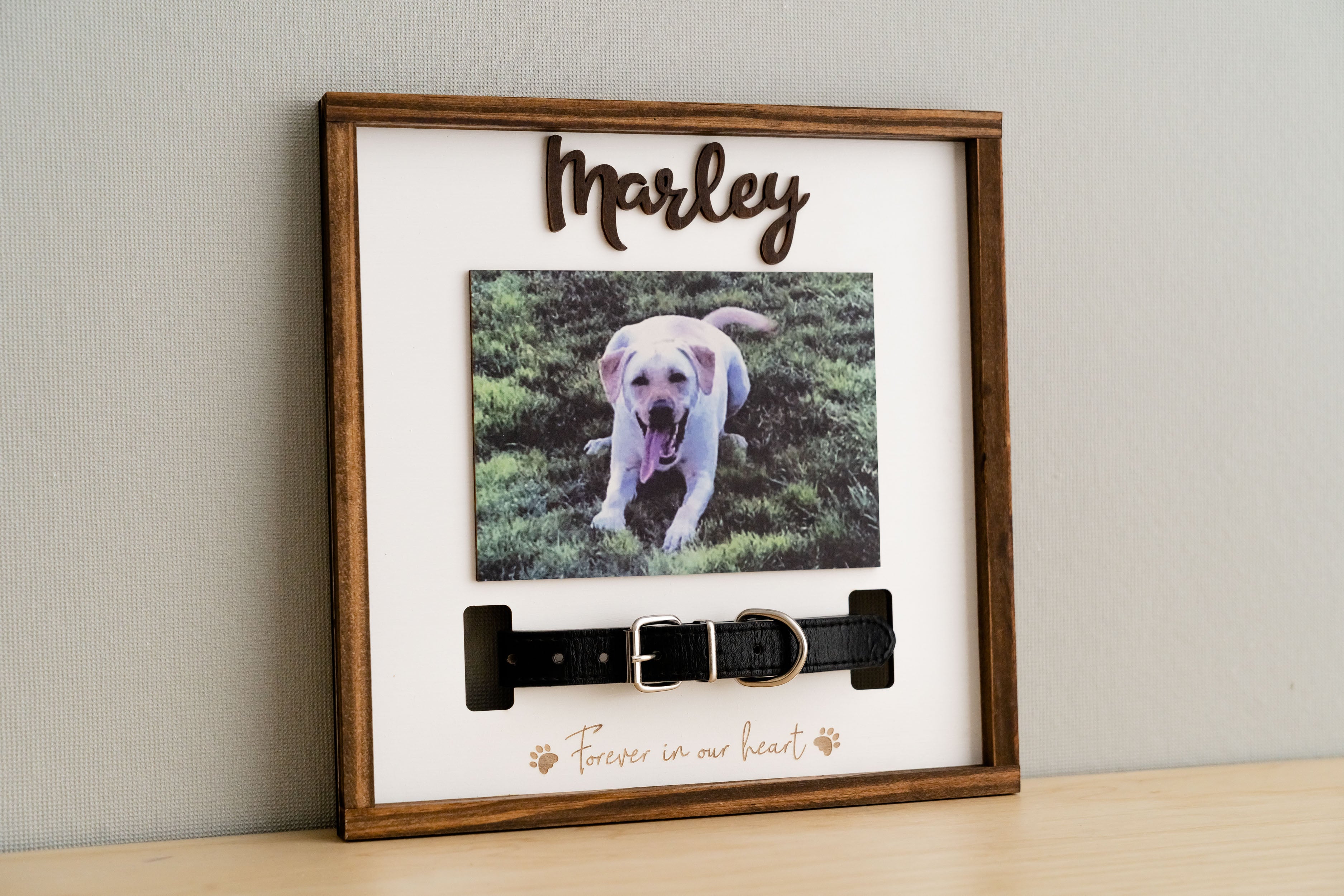 Boho Chic Pet Remembrance Photo Plaque For Elegant Home Decor Accent