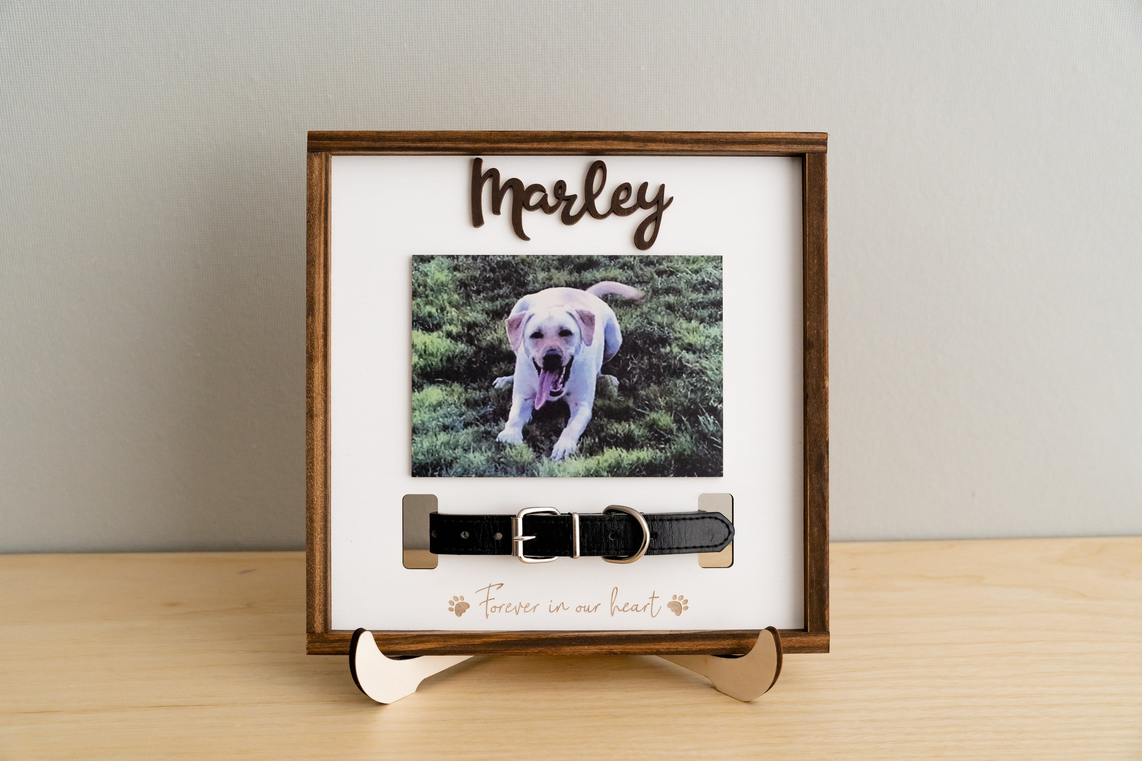 Boho Inspired Pet Memorial Photo Plaque for Home Decor