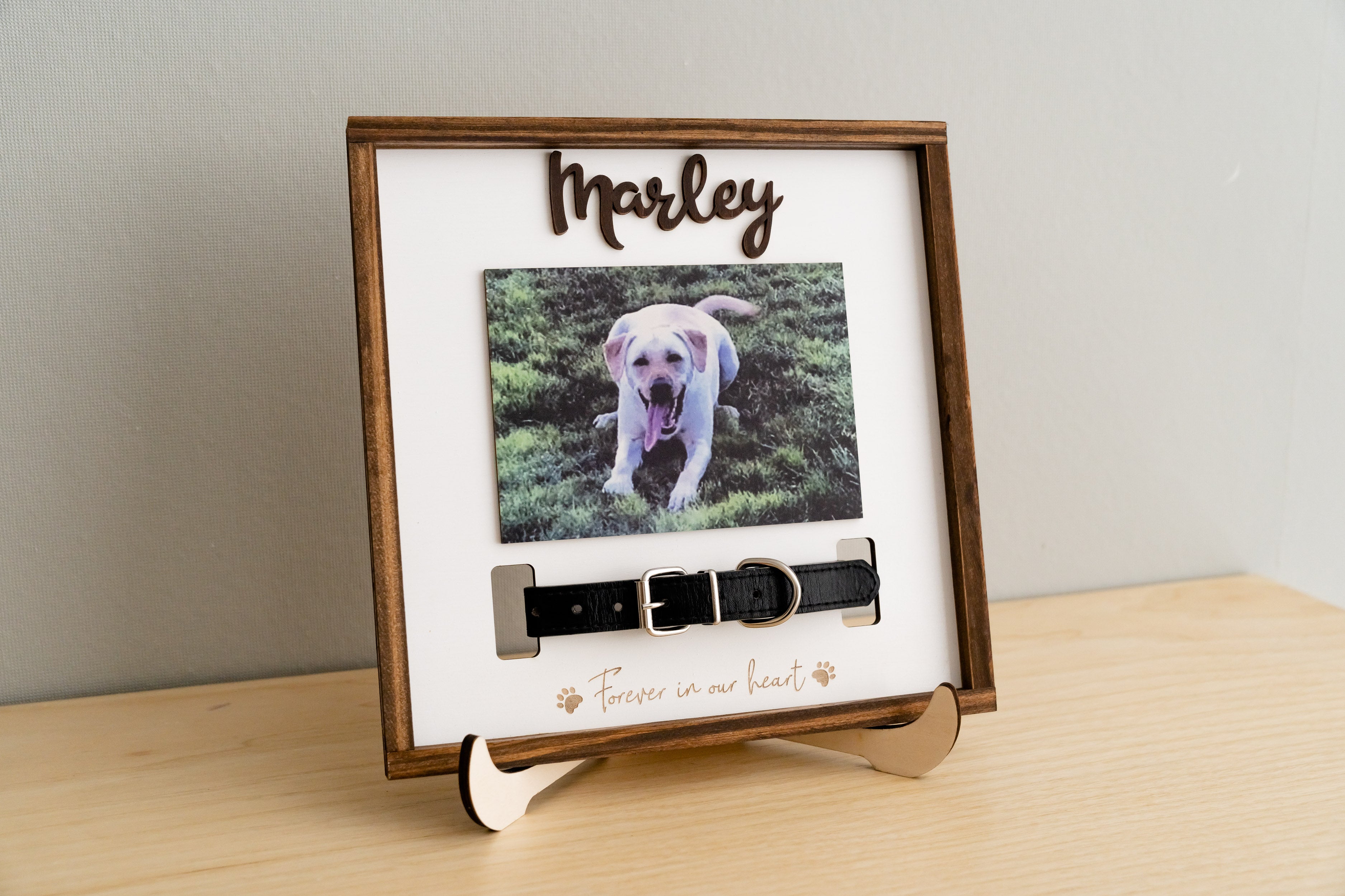 Boho Chic Pet Remembrance Photo Plaque For Elegant Home Decor Accent