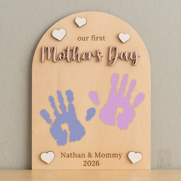 Mother’s Day Handprint Sign Wood Personalized Mothers Day Gift D61