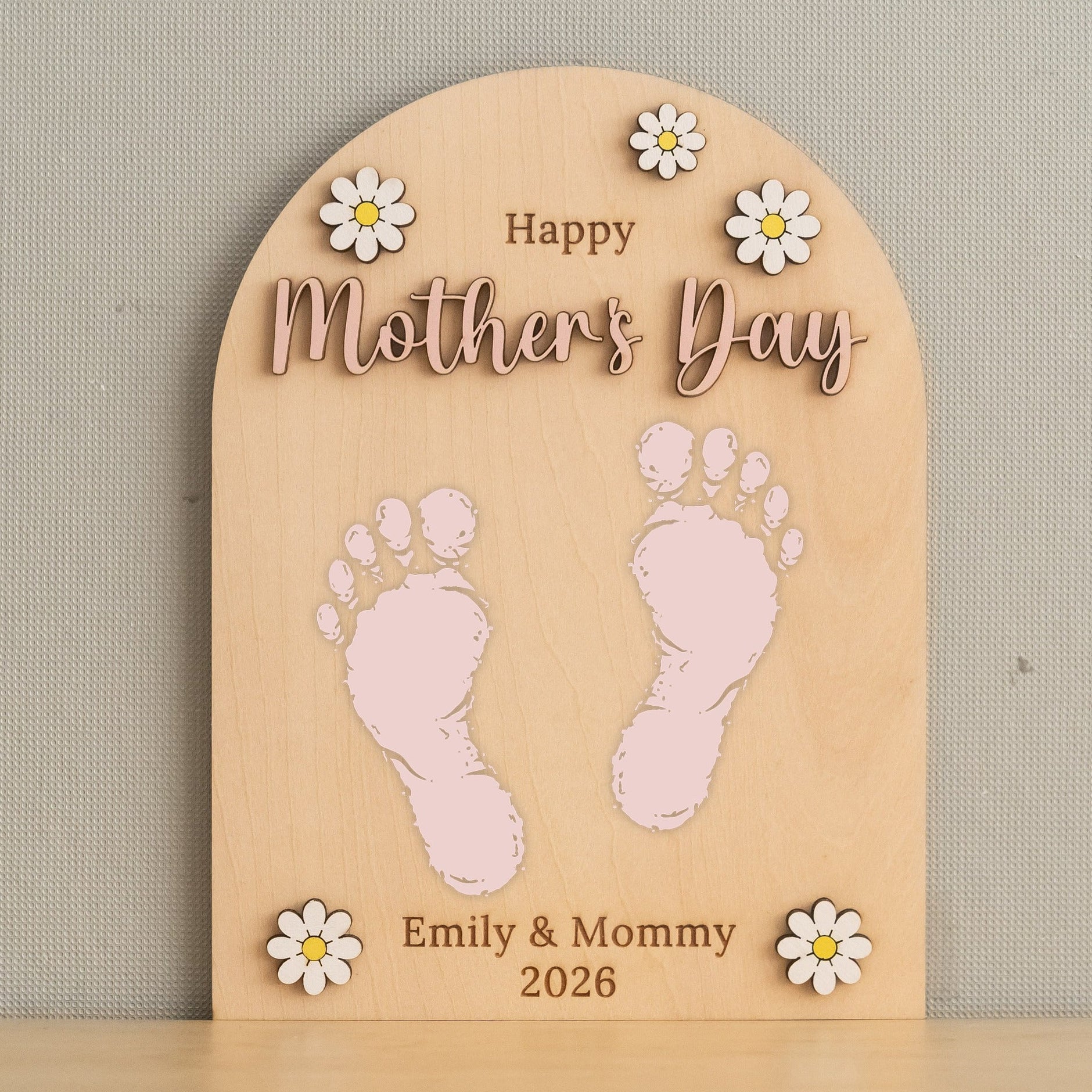 Mother’s Day Handprint Sign Wood Baby Handprint Keepsake Gift D61