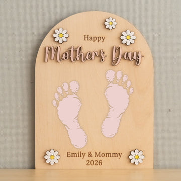 Mother’s Day Handprint Sign Wood Baby Handprint Keepsake Gift D61