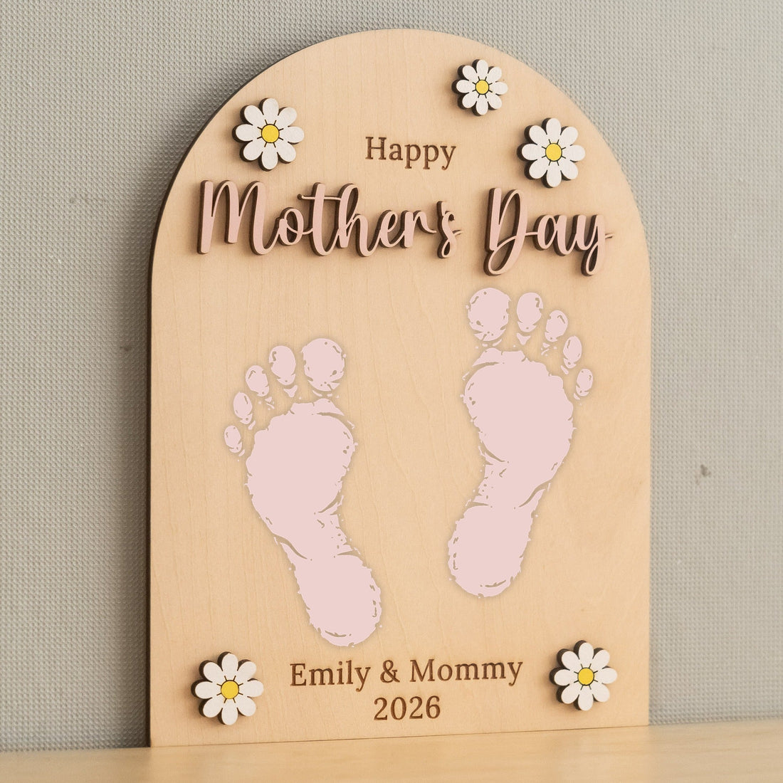 Mother’s Day Handprint Sign Wood Baby Handprint Keepsake Gift D61