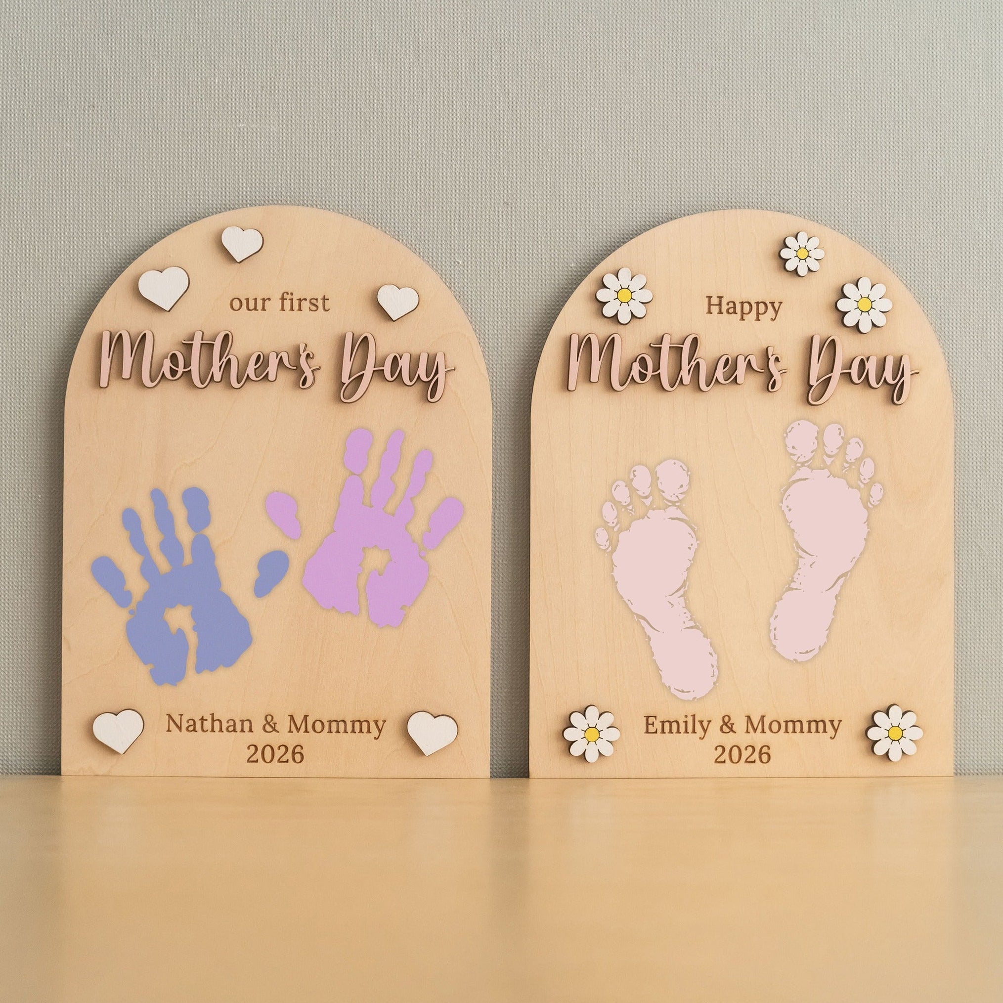 Mother’s Day Handprint Sign Wood First Mothers Day Gift Keepsake D61