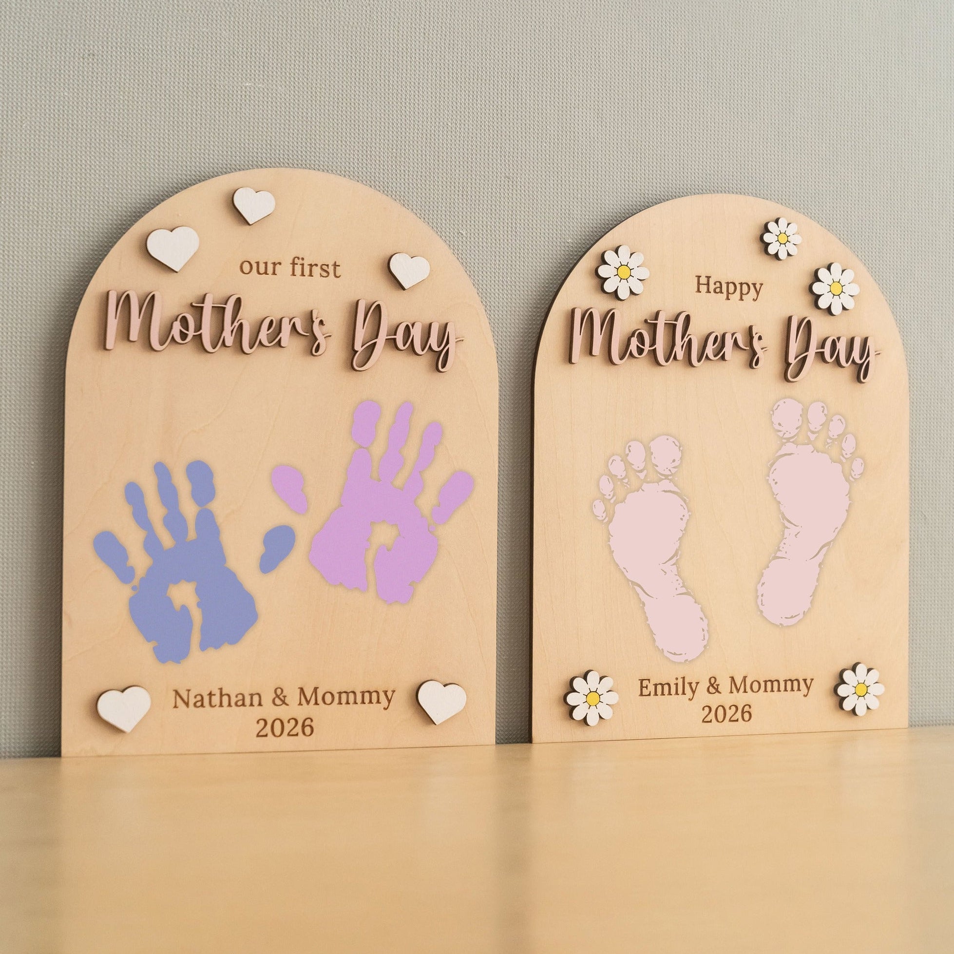 Mother’s Day Handprint Sign Wood First Mothers Day Gift Keepsake D61