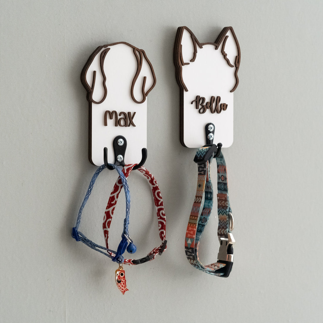 Personalized Dog Leash Holder Wood for Dog Leash Wall Holder R45