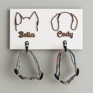Personalized Dog Leash Holder Wood Gift for Dog Owners and Wooden Dog Leash Holder Vertical R46
