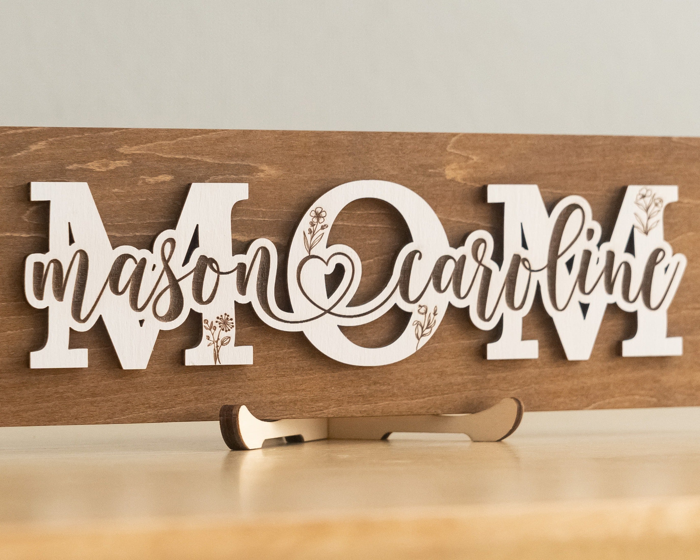 Personalized Mom Name Wood Sign wood personalized gift for mom D64